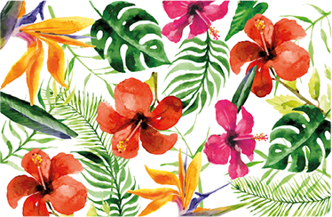 Colorful monstera floral vinyl rug - TenStickers