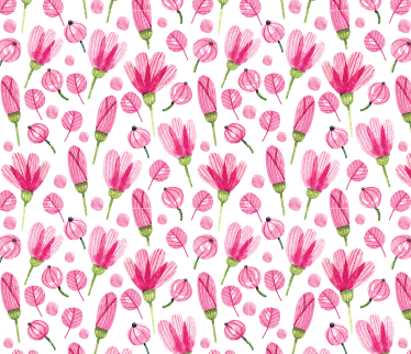 Floral vinyl rug with pink watercolor flowers - TenStickers