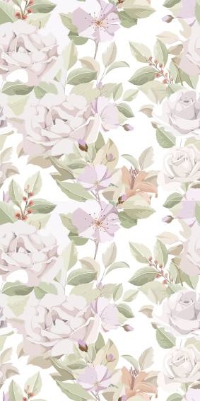 Floral vinyl rug with elegant floral design - TenStickers