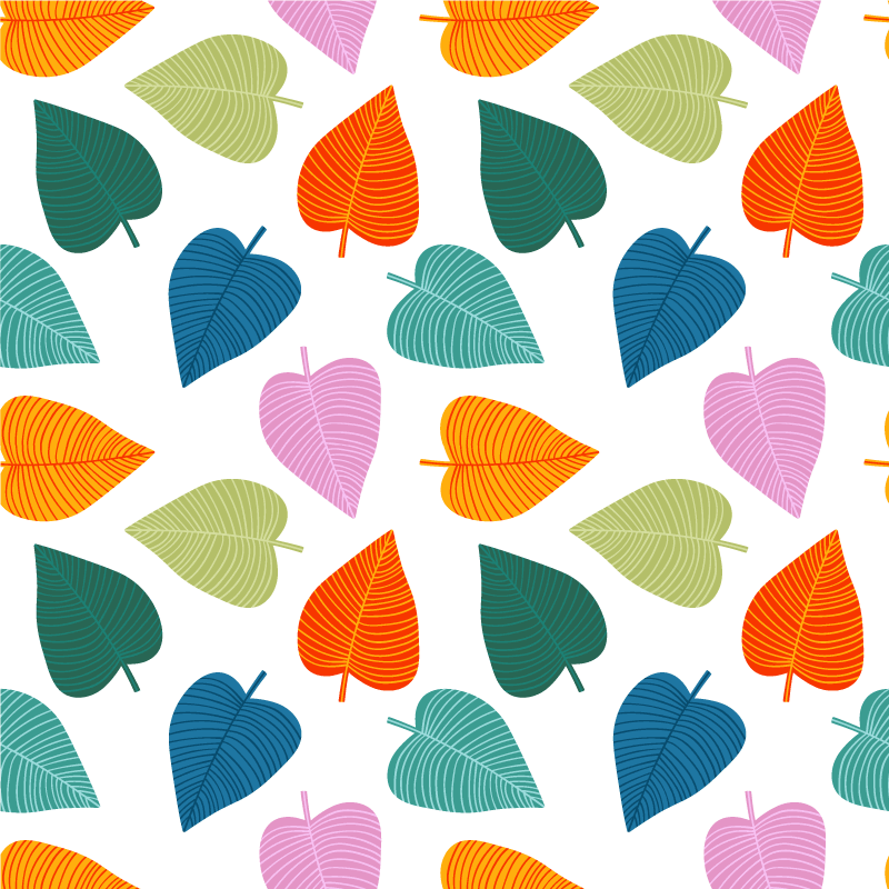 Floral vinyl rug in vibrant leaf design - TenStickers