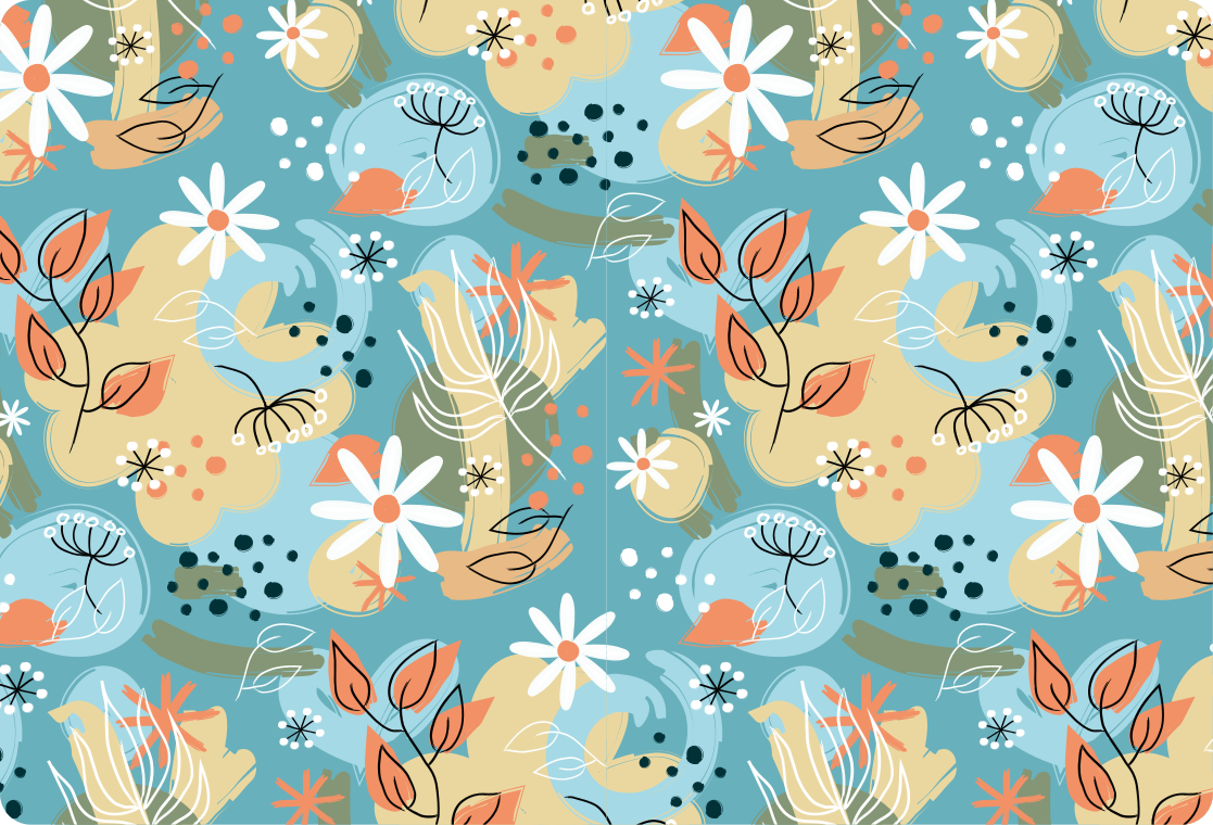 Flower rug abstract floral design - TenStickers