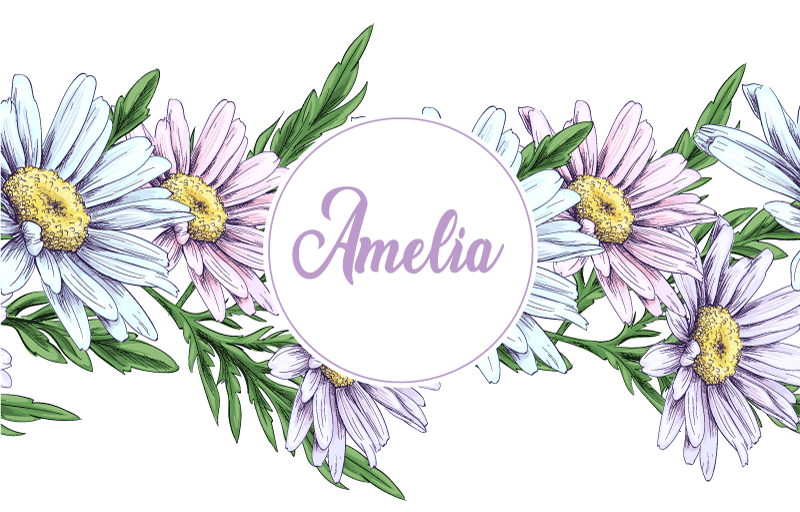 Floral vinyl rug daisy design personalized - TenStickers