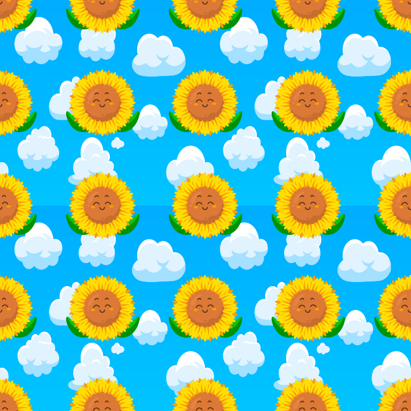 Floral vinyl rug with cheerful yellow flower design - TenStickers
