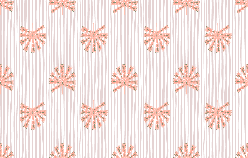 Floral vinyl rug in geometric pastel pink flower - TenStickers