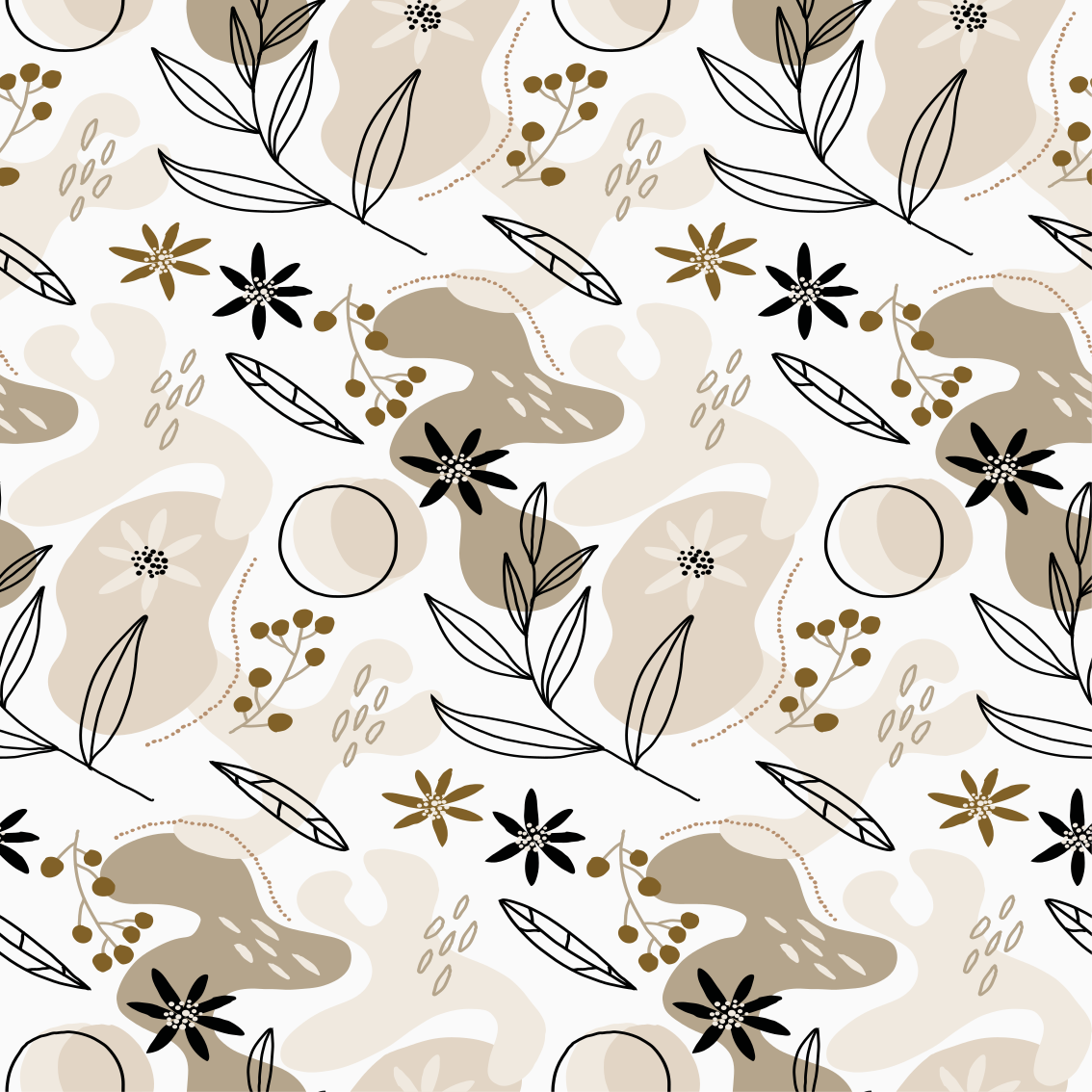 Floral vinyl rug stylish pink and beige leaf pattern - TenStickers