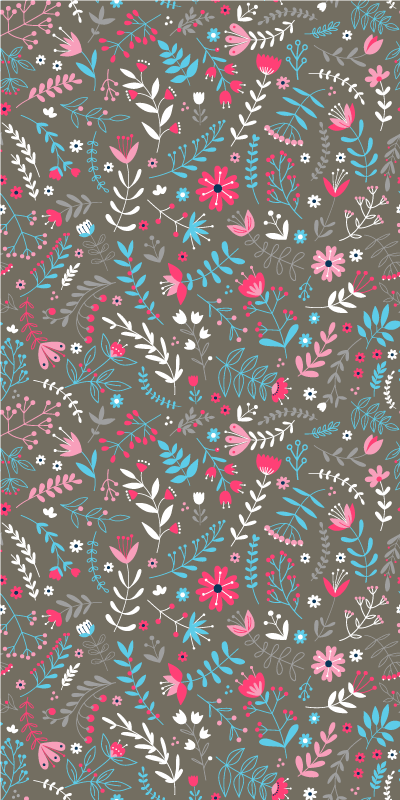 Floral vinyl rug in vibrant tiny flower design - TenStickers