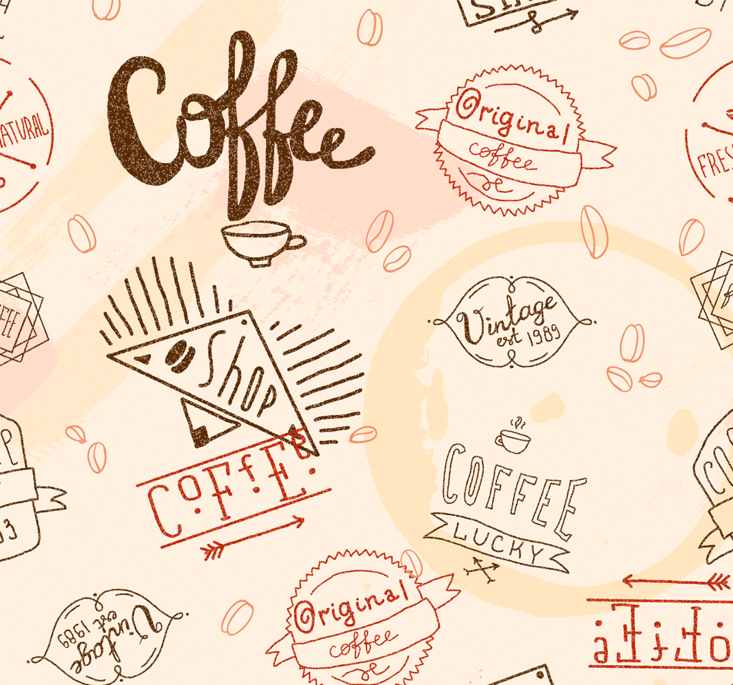 Kitchen vinyl rug with coffee motifs - TenStickers