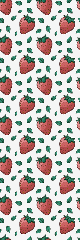 Bright juicy strawberries green leaves kitchen vinyl rug - TenStickers