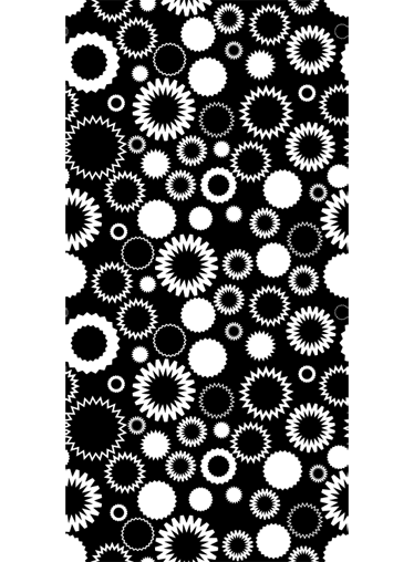 Bathroom vinyl rug black and white sunflowers - TenStickers