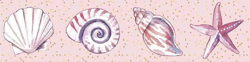 Bathroom vinyl rug with sea life border - TenStickers