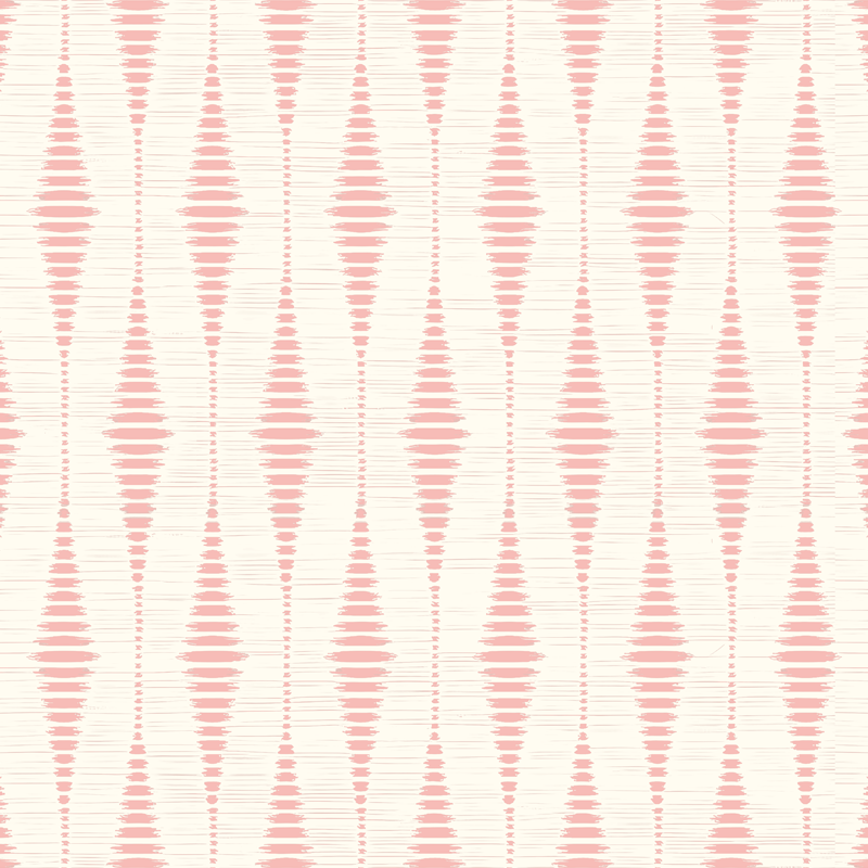 Geometric vinyl rug in pastel pink ikat pattern - TenStickers