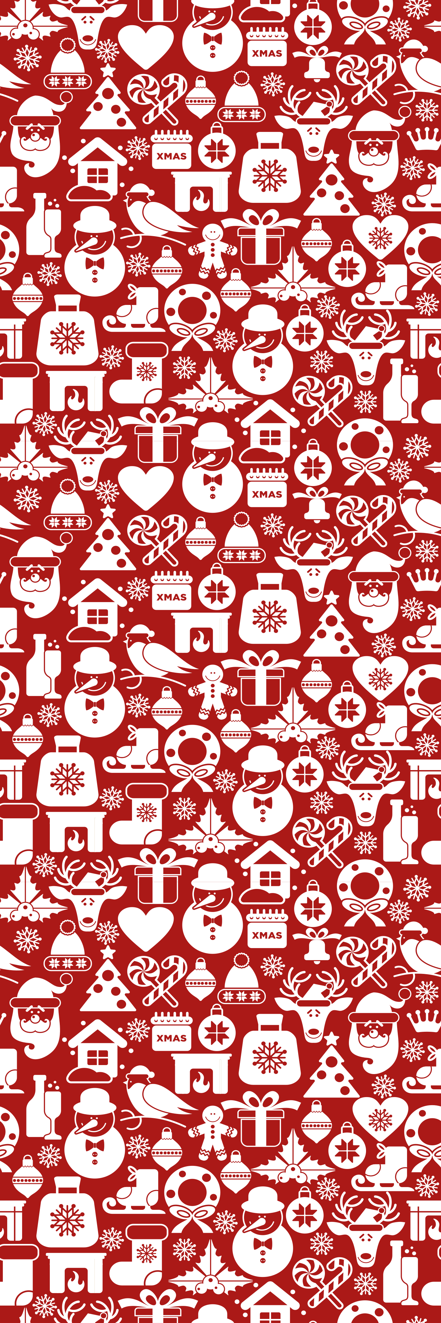 Christmas vinyl rug with red background of icons - TenStickers