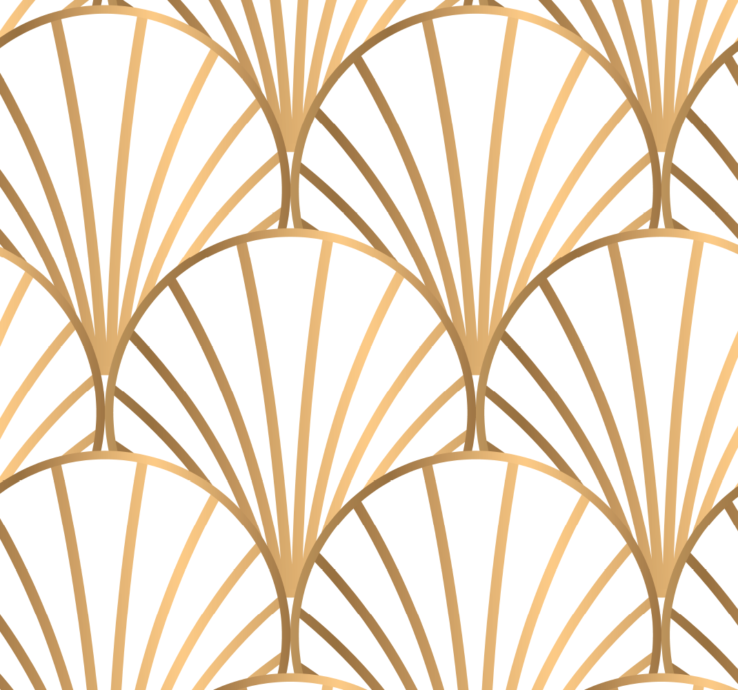 Bedroom vinyl rug in art deco white and gold - TenStickers