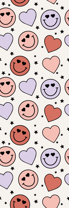 Bedroom vinyl rug with love and heart smileys - TenStickers