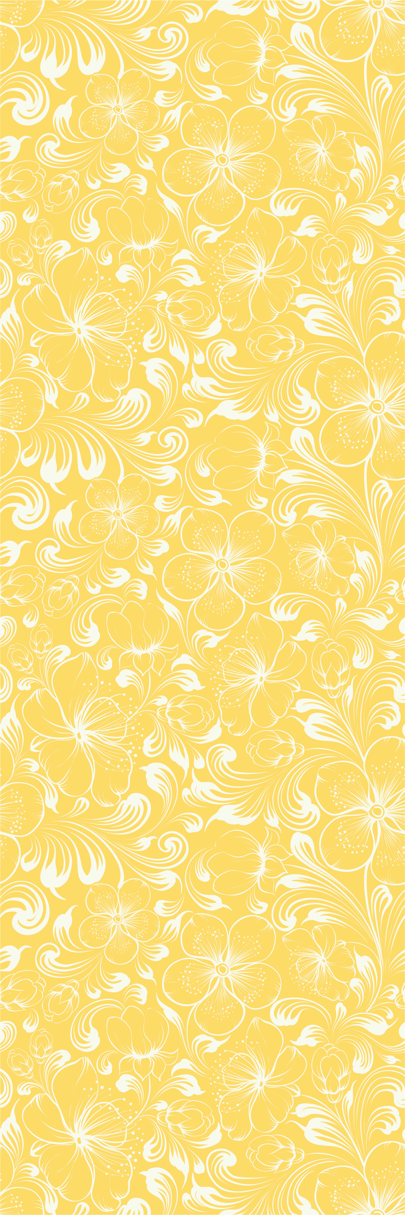 Yellow floral grandmillenial bedroom vinyl rug - TenStickers