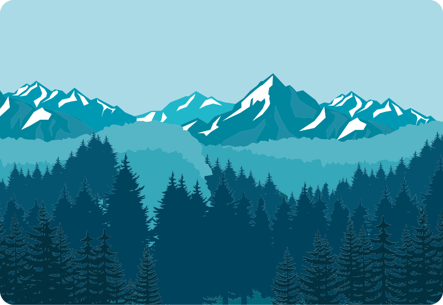 Nature vinyl rug full blue green landscape - TenStickers