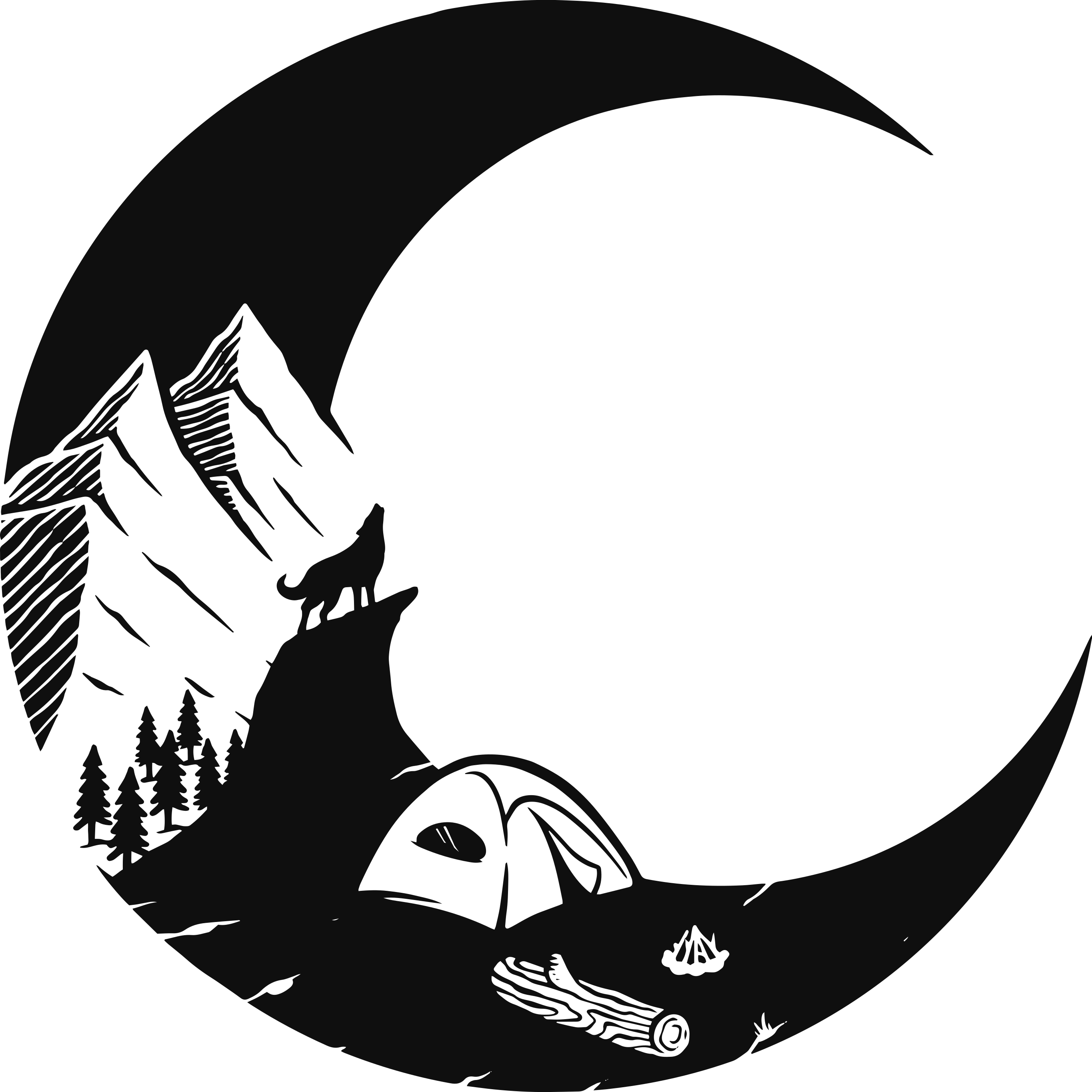 Nature vinyl rug mountain camping scene - TenStickers