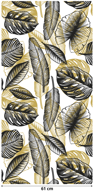 Floral vinyl rug with elegant tropical plants - TenStickers