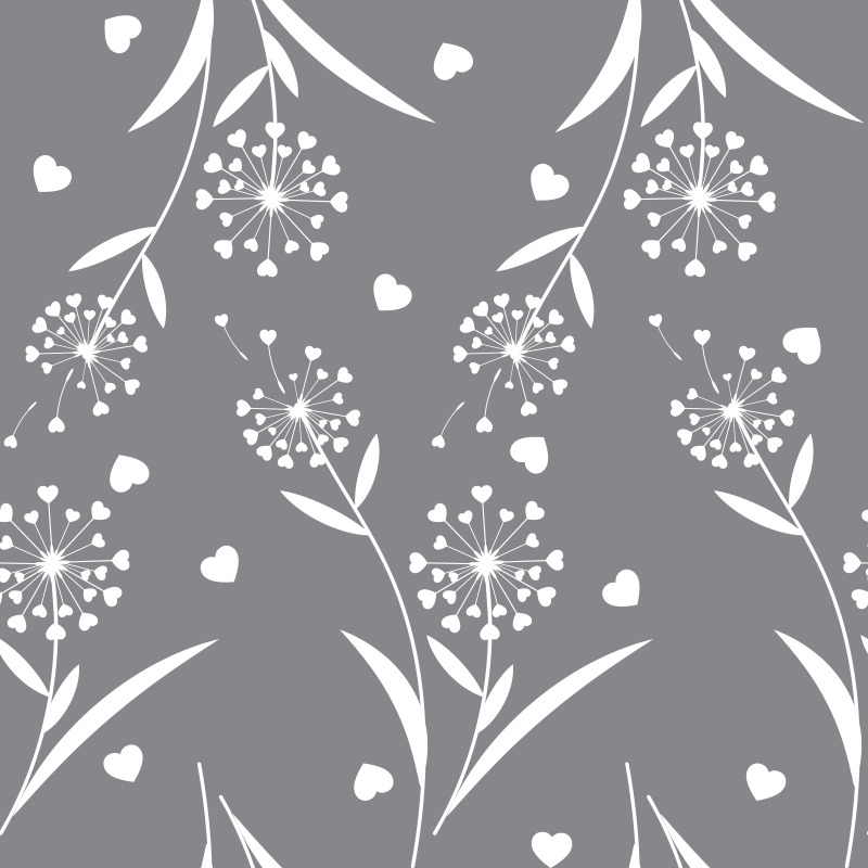 Floral vinyl rug white dandelions - TenStickers