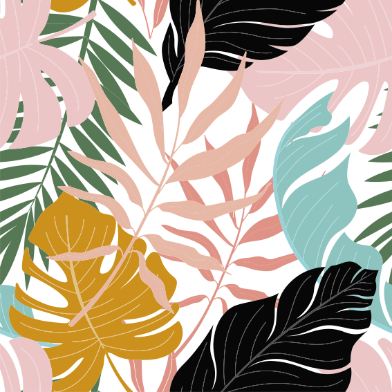 Floral vinyl rug in vibrant abstract blooms - TenStickers