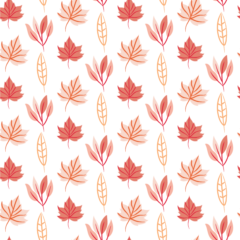 Floral vinyl rug with pink autumn leaf patterns - TenStickers