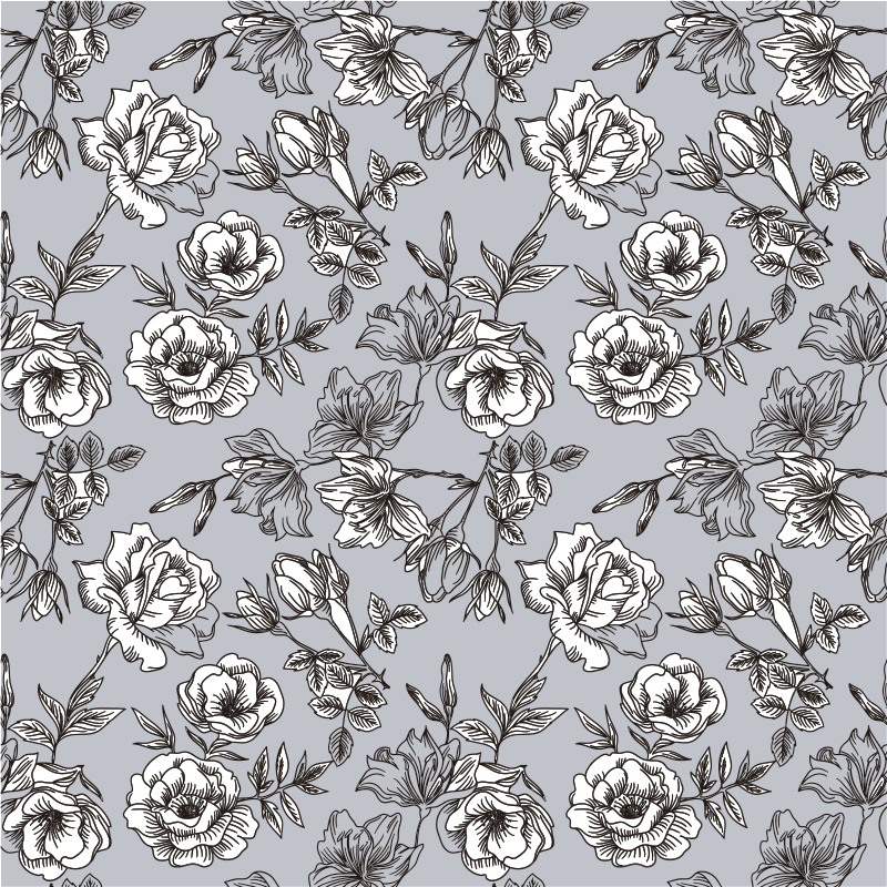 Floral vinyl rug with translucent flowers - TenStickers