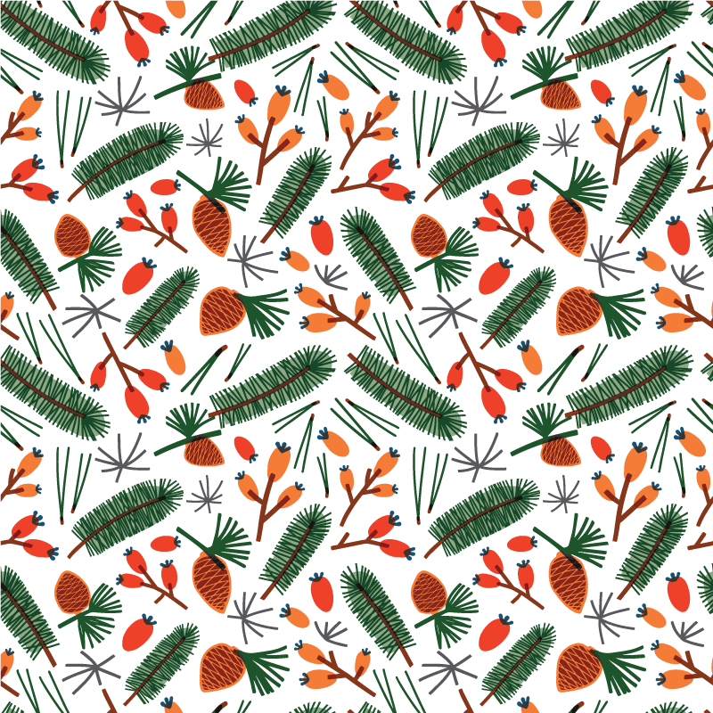 Floral vinyl rug with autumn leaf patterns - TenStickers