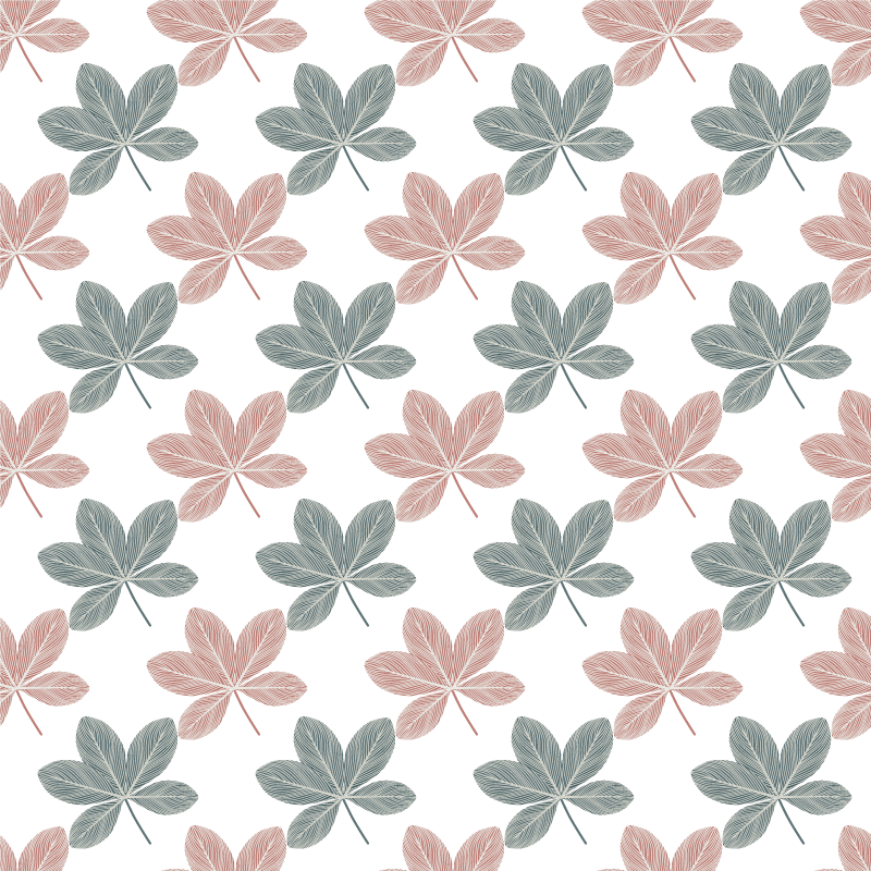 Floral vinyl rug in pink and blue leaf design - TenStickers