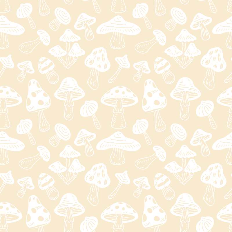 Floral vinyl rug with beige mushroom designs - TenStickers