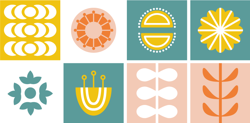 Geometric vinyl rug norwegian tile design - TenStickers