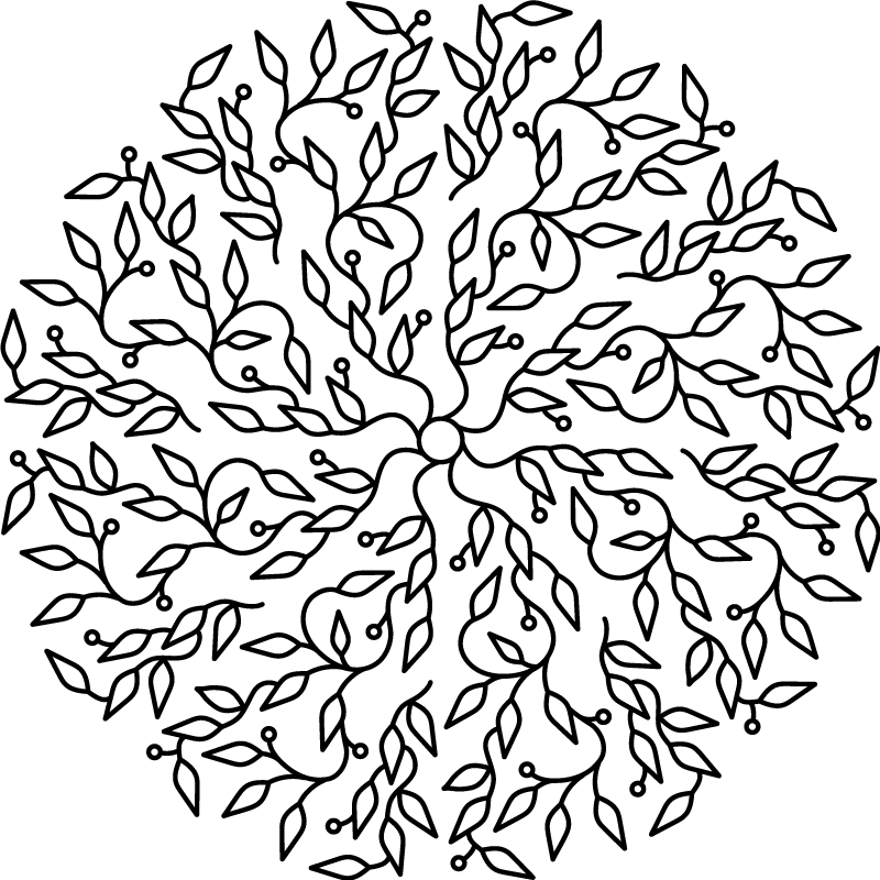 Geometric vinyl rug tree of life design - TenStickers