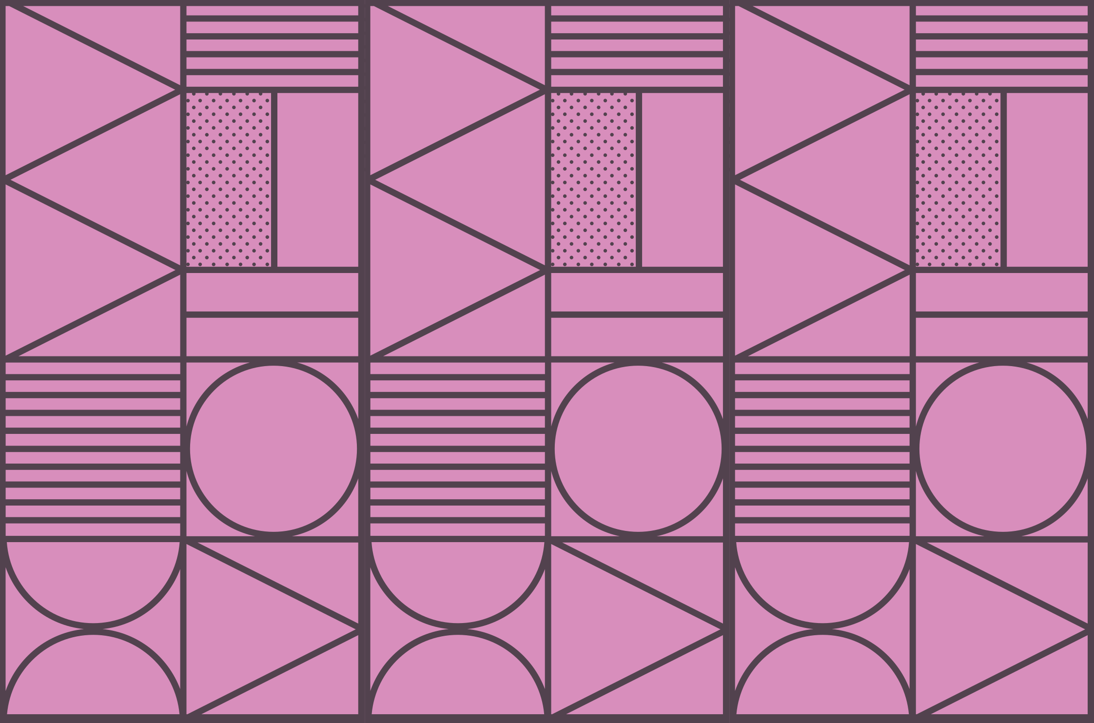 Geometric vinyl rug in pink and grey blocks - TenStickers