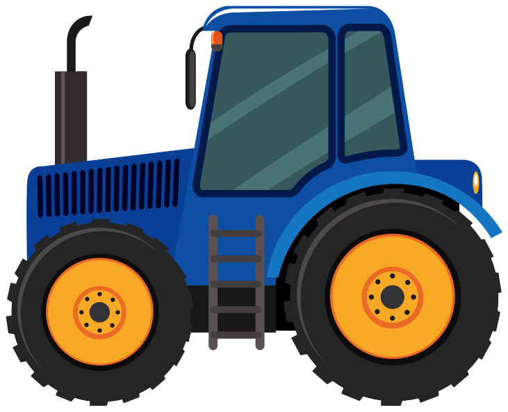 Kids vinyl rug blue tractor design - TenStickers