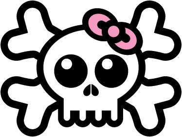 Kids vinyl rug skull with ribbon design - TenStickers