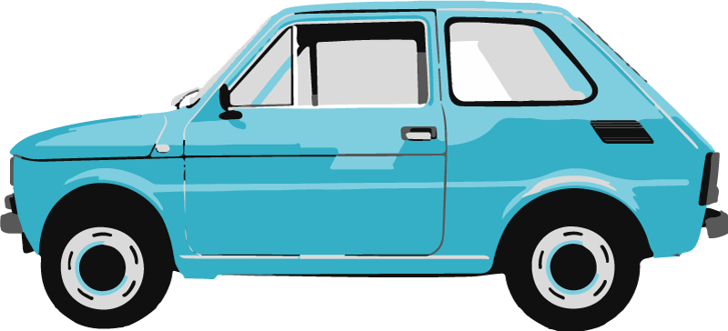 Kids vinyl rug blue vintage car - TenStickers