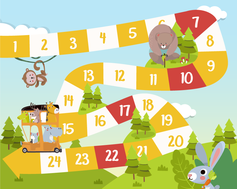 Game vinyl rug cartoon wildlife board game - TenStickers