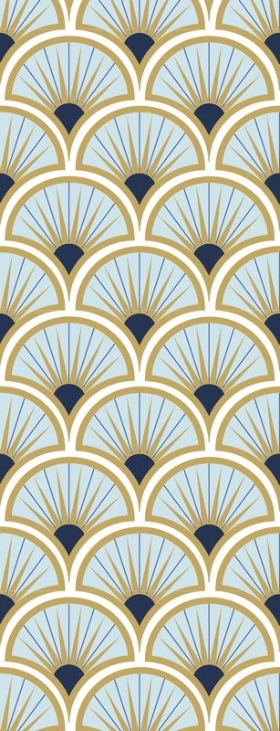 Art deco blue shades bathroom vinyl rug - TenStickers