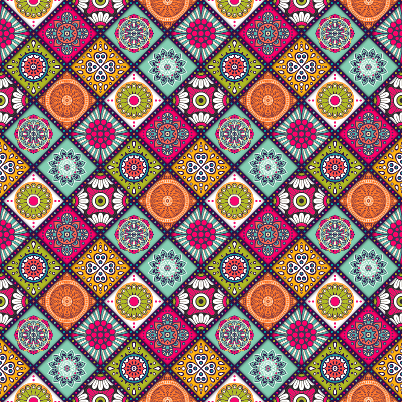 Colorful Mandala Pattern mandala rug - TenStickers