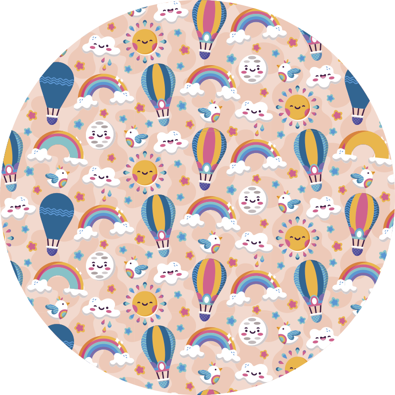 Colorful Balloon Pattern kids vinyl rug - TenStickers