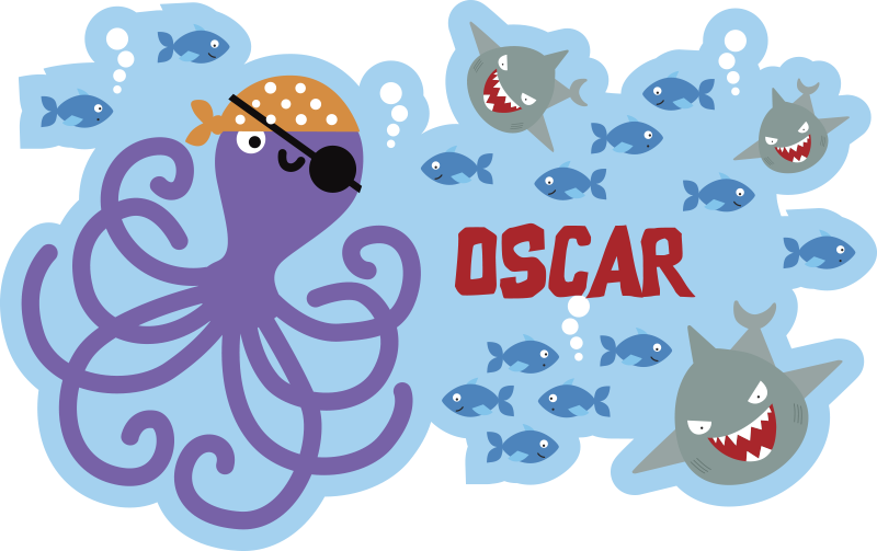 Customizable Ocean Creatures Accent personalised rug - TenStickers