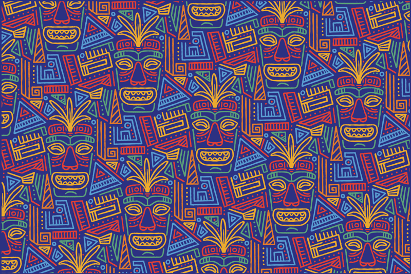 Colorful Mandala Pattern Overlay ethnic rug - TenStickers