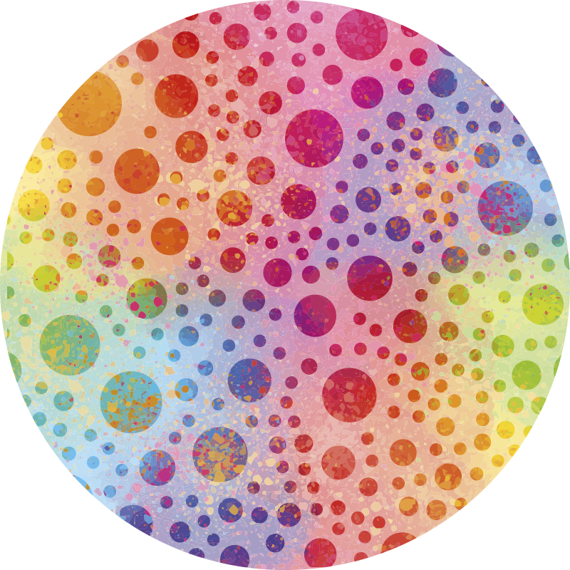 Colorful Dotted Circular Design circular vinyl rug - TenStickers