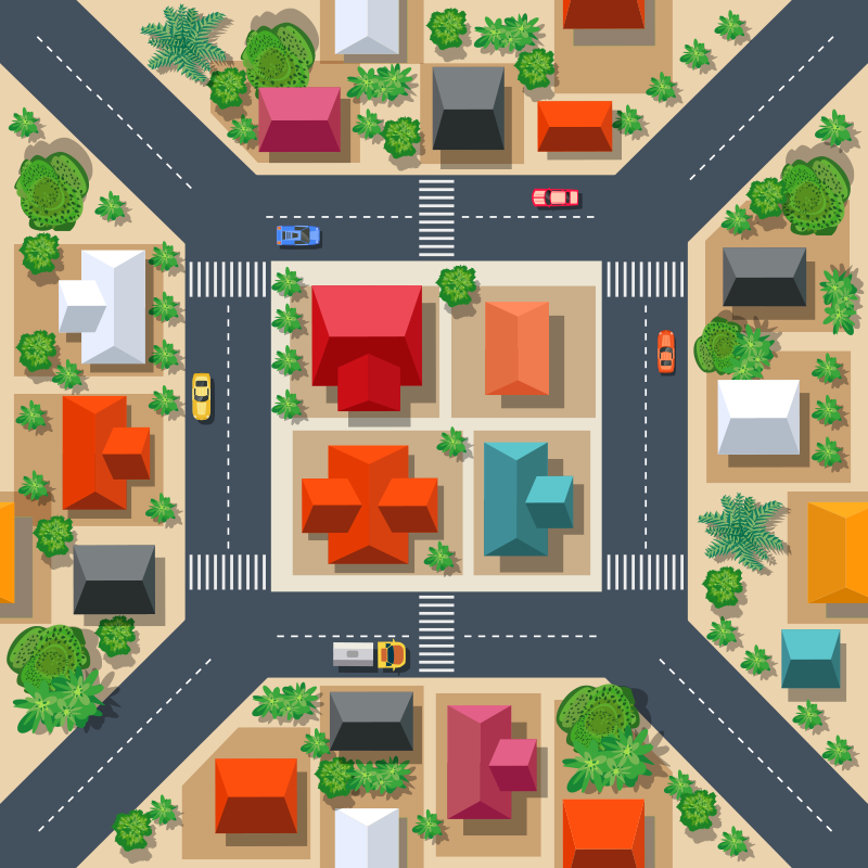 City Streetscape car play mat - TenStickers
