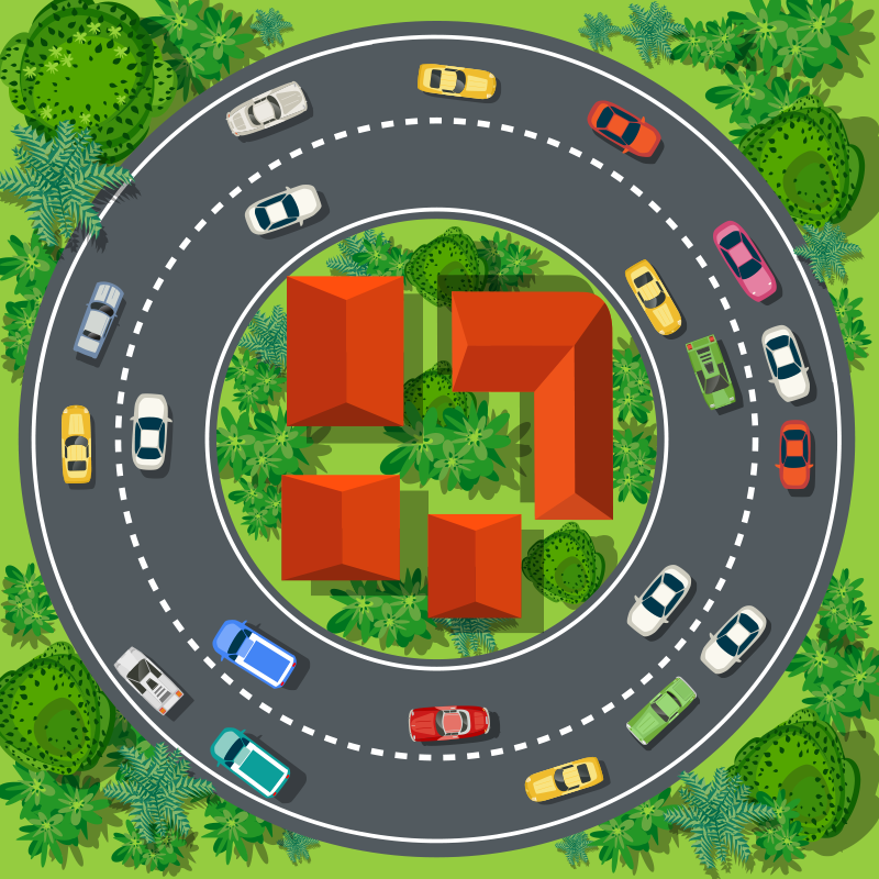 Playful Circuit kids vinyl rug - TenStickers