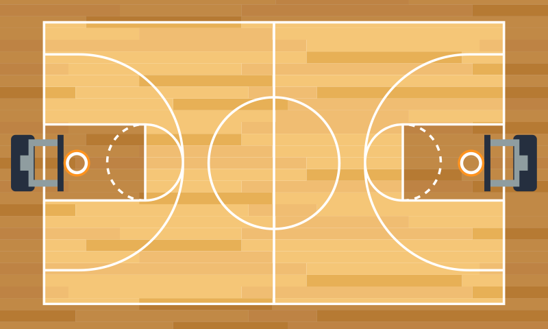 Basketball Court Design game vinyl rug - TenStickers