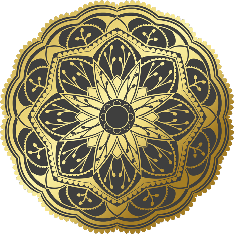 Golden Mandala Pattern mandala vinyl rug - TenStickers