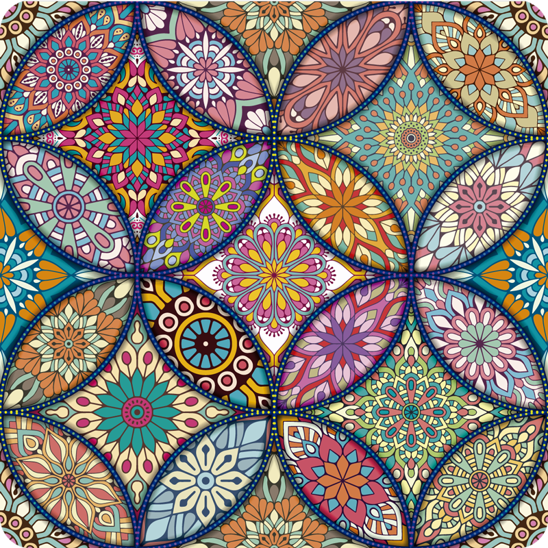 Mandala Motif mandala vinyl rug - TenStickers