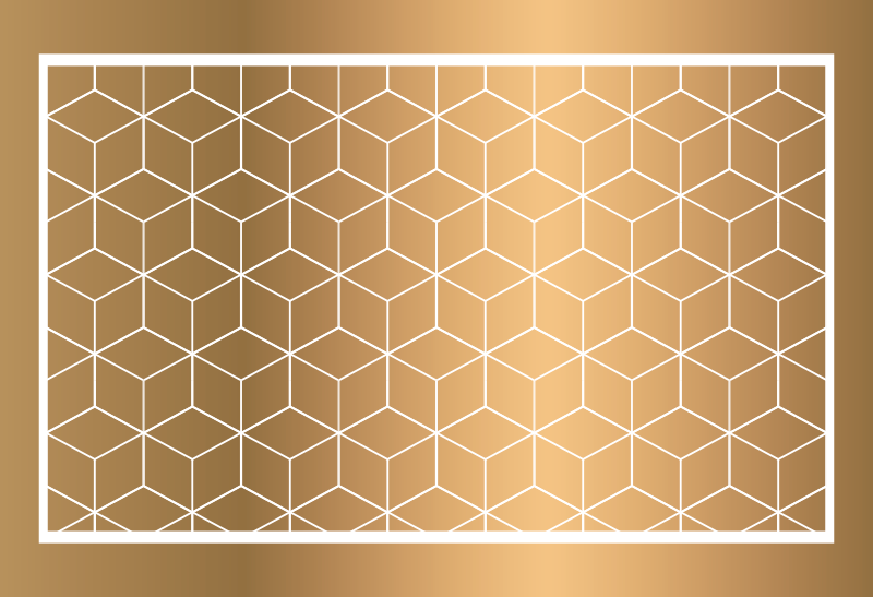 Geometric Cuboid Illusion geometric vinyl rug - TenStickers