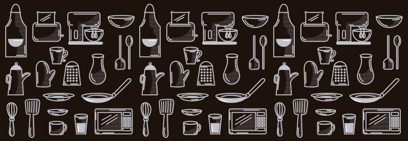 Rectangular kitchen tools modern vinyl rug - TenStickers