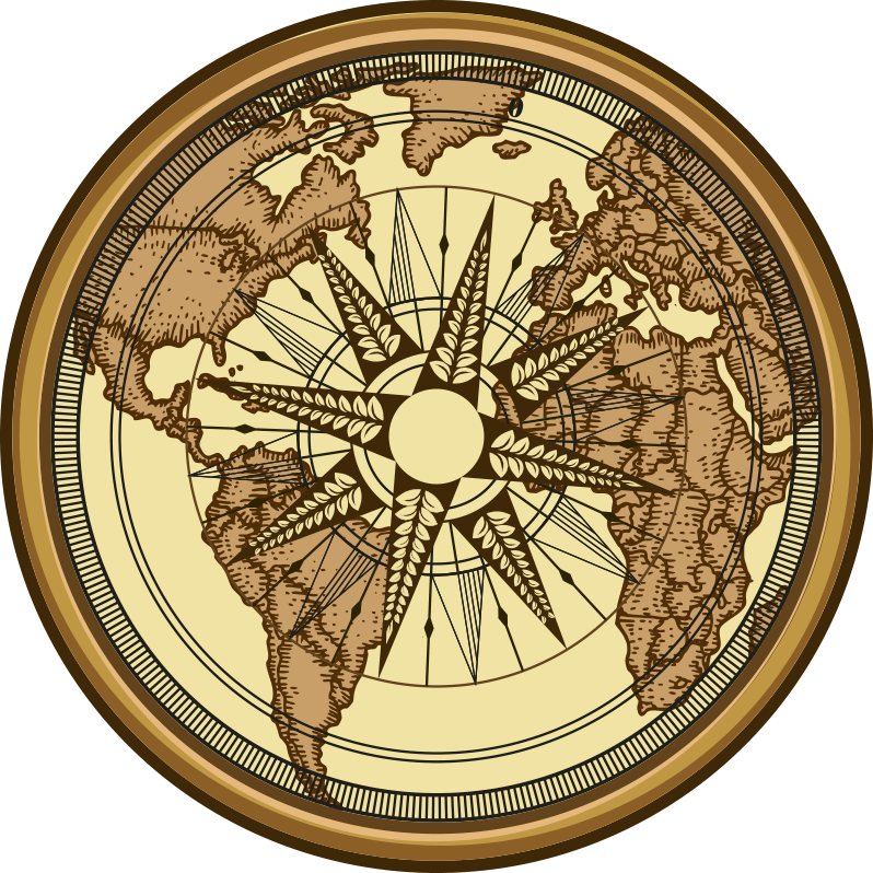 Compass World Map world map vinyl rug - TenStickers